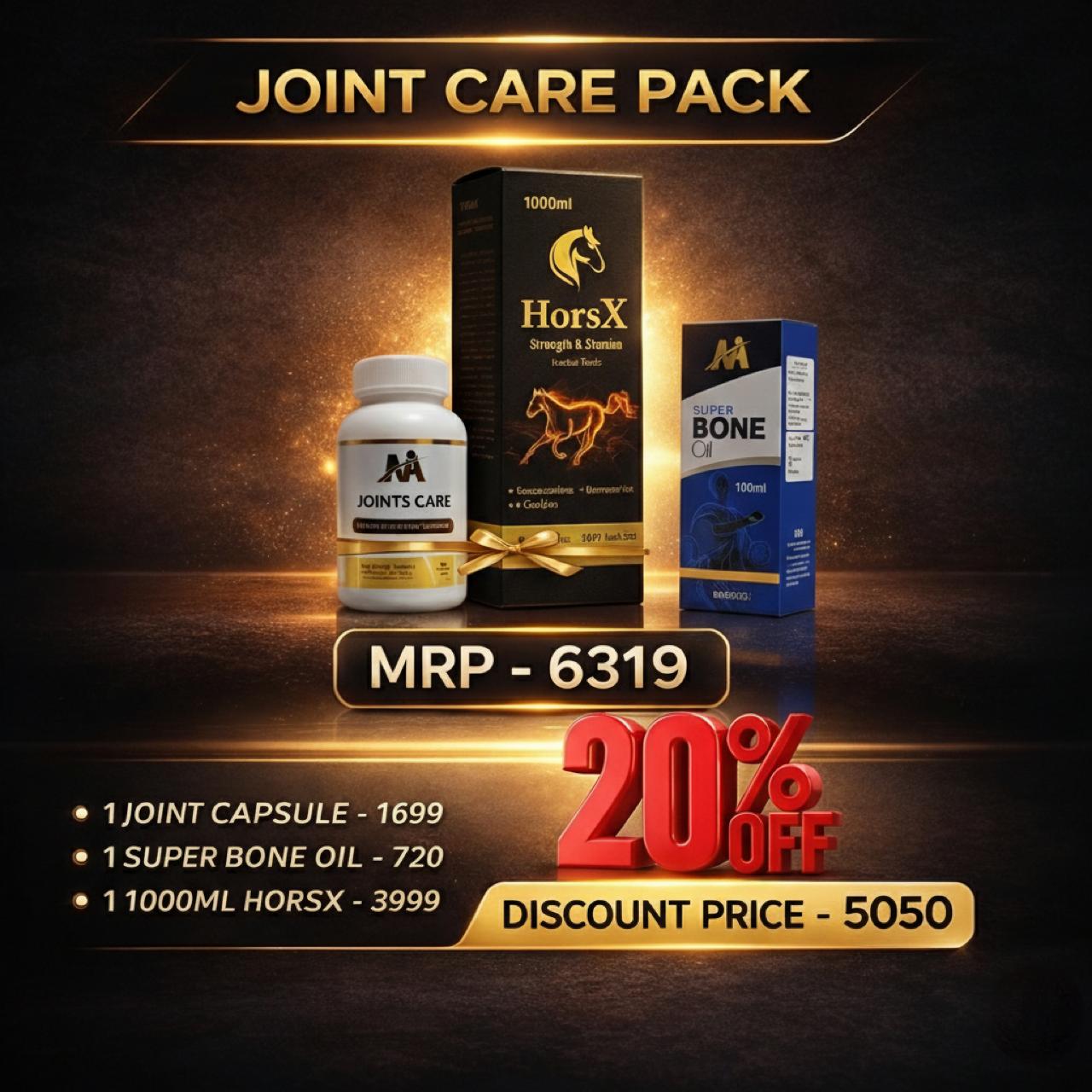 Joint Care Combo Kit | Joint Care Capsule , Bone Oil & Hoesx 